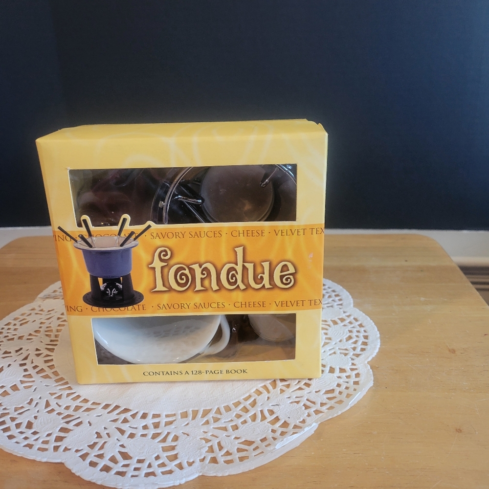 Vintage NIB Mini Fondue Set with Book